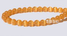 4mm Cats Eye Beads - ORANGE AA- Grade