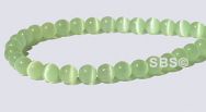4mm Cats Eye Beads - PALE GREEN AA- Grade