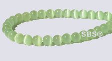 4mm Cats Eye Beads - PALE GREEN AA- Grade