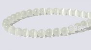 4mm Cats Eye Beads - WHITE AA- Grade