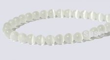 4mm Cats Eye Beads - WHITE AA- Grade
