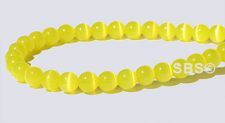 4mm Cats Eye Beads - YELLOW AA- Grade