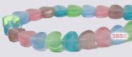 Cats Eye Beads - Pastel 6mm Flat Heart