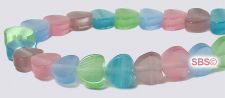 Cats Eye Beads - Pastel 6mm Flat Heart