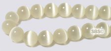 6mm Round Cats Eye Beads - CREAM "AA"  Grade