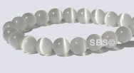 6mm Round Cats Eye Beads - GREY "AA"  Grade