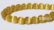 6mm Round Cats Eye Beads - LIGHT BROWN "A"  Grade
