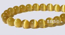 6mm Round Cats Eye Beads - LIGHT BROWN "A"  Grade