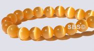 6mm Round Cats Eye Beads - ORANGE "AA"  Grade