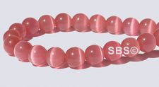 6mm Round Cats Eye Beads - ROSE "AA"  Grade