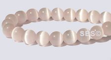 6mm Round Cats Eye Beads - SUPER LIGHT ROSE "A"  Grade
