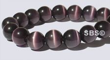 8mm Round Cats Eye Beads - AMETHYST "AA"  Grade