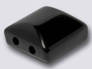 Black Onyx 10x10 2-Hole Gemstone Beads (12)
