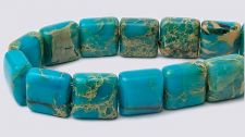 Impression Jasper 10x10 2-Hole Gemstone Beads (16" strand)