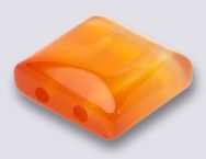 Natural Carnelian 10x10 2-Hole Gemstone Beads (12)
