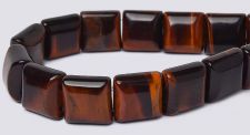 Tiger Eye (RED) 10x10 2-Hole Gemstone Beads (16" strand)