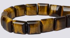 Tiger Eye 10x10 2-Hole Gemstone Beads (16" strand)