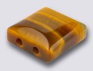 Tiger Eye 10x10 2-Hole Gemstone Beads (12)