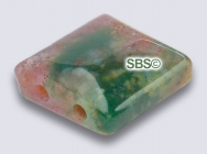 Fancy Jasper 10x10 2-Hole Gemstone Beads (12)