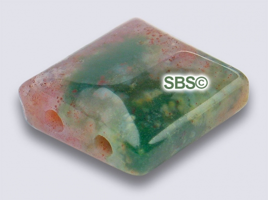 Fancy Jasper 10x10 2-Hole Gemstone Beads (12)