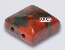 Poppy Jasper 10x10 2-Hole Gemstone Beads (12)