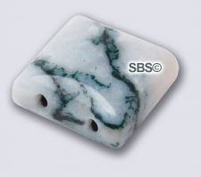 Tree Agate 10x10 2-Hole Gemstone Beads (12)