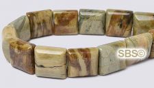 Silver Leaf Jasper 10x10 2-Hole Gemstone Beads (16" strand)