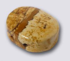 Picture Jasper 12mm x 15mm Flat Oval 2-Hole Gemstone Beads (12)