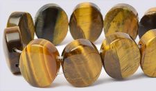 Tiger Eye 12x15 2-Hole Gemstone Beads (16" strand)
