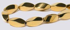 Gold Magnetic Beads - 5x12 4-sided Swirl / Twist
