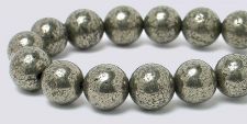 Golden Pyrite Gemstone Beads - 8mm Round A Grade