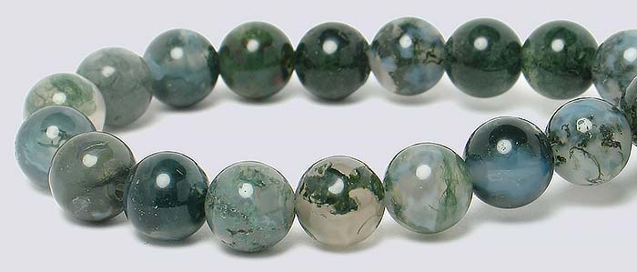 Natural Semi Precious Beads Round Smooth Gemstones Spacer Beads Charms for Necklaces Bracelets Green Moss Agate, 6mm 200Beads NCB 200pcs 6mm Green Moss Agate Loose Beads for Jewelry Making 