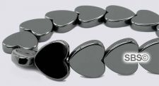 Hematite Beads 10mm Flat Heart (non-magnetic)