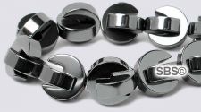 Hematite Beads 10mm Pacman Shape (non-magnetic)