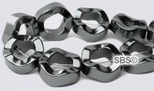 Hematite Beads 12mm "Waved" Donut (non-magnetic)