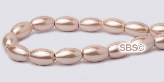 High Power Pearl Magnetic Hematite Beads 4mm x 7mm Rice - Light Pink