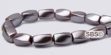 High Power Pearl Magnetic Hematite Beads 4x7mm Twist - Purple Smoke