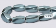 High Power Pearl Magnetic Hematite Beads 5x11mm Twist - Indian Sapphire