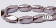 High Power Pearl Magnetic Hematite Beads 5x11mm Twist - Purple Smoke
