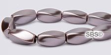 High Power Pearl Magnetic Hematite Beads 5x11mm Twist - Purple Smoke