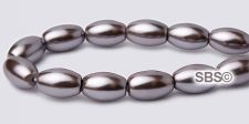High Power Pearl Magnetic Hematite Beads 5mm x 8mm Rice Purple Smoke