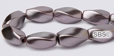 High Power Pearl Magnetic Hematite Beads 6x12mm Twist - Purple Smoke