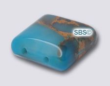 Impression Jasper 12mm x 12mm 2-Hole Gemstone Beads (12)