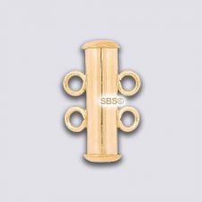 16mm Magnetic Slide Clasp - 2 loop - Gold Filled (1)