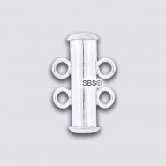 16mm Magnetic Slide Clasp - 2 loop - Sterling Silver (1)