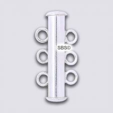 22mm Magnetic Slide Clasp - 3 loop - Sterling Silver (1)