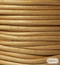 Leather Round Cord (2mm) "Gold"