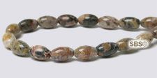 Leopard Skin Jasper Gemstone Beads - 4mm x 6mm Rice/melon