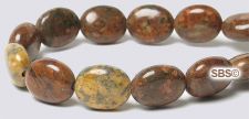 Leopard Skin Jasper Beads - 8mm x 10mm Flat Oval