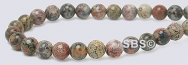 Leopard Skin Jasper Gemstone Beads - 4mm Round